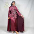 Ari Cape Dress Maroon