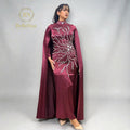 Ari Cape Dress Maroon