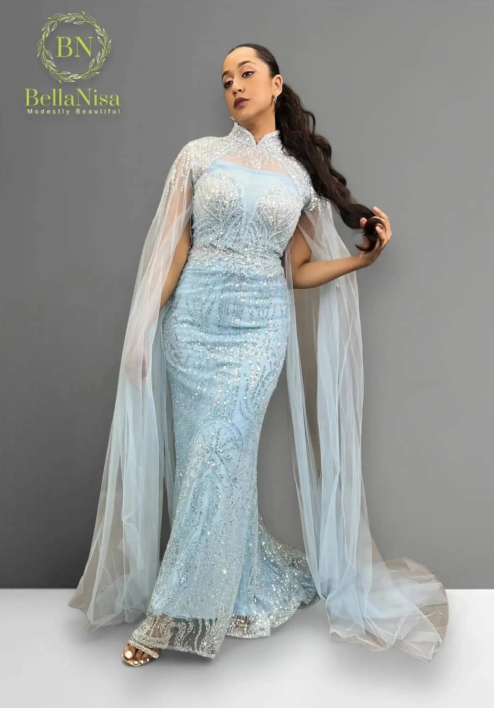 Selena Bespoke Gown Sky Blue