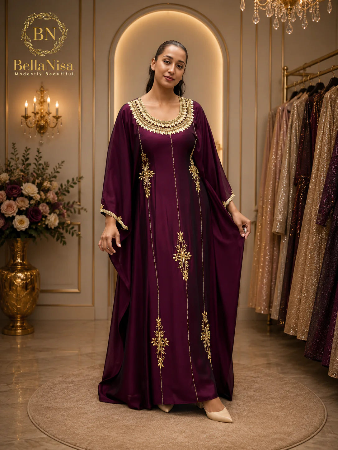 Lamsa Kaftan Cherry