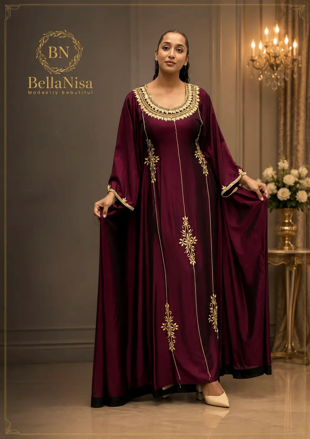 Lamsa Kaftan Cherry