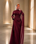 Corset Style Party Dress Maroon