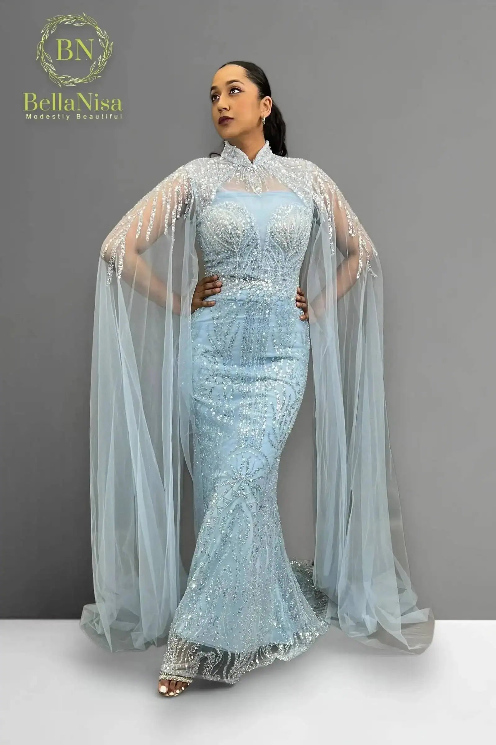 Selena Bespoke Gown Sky Blue