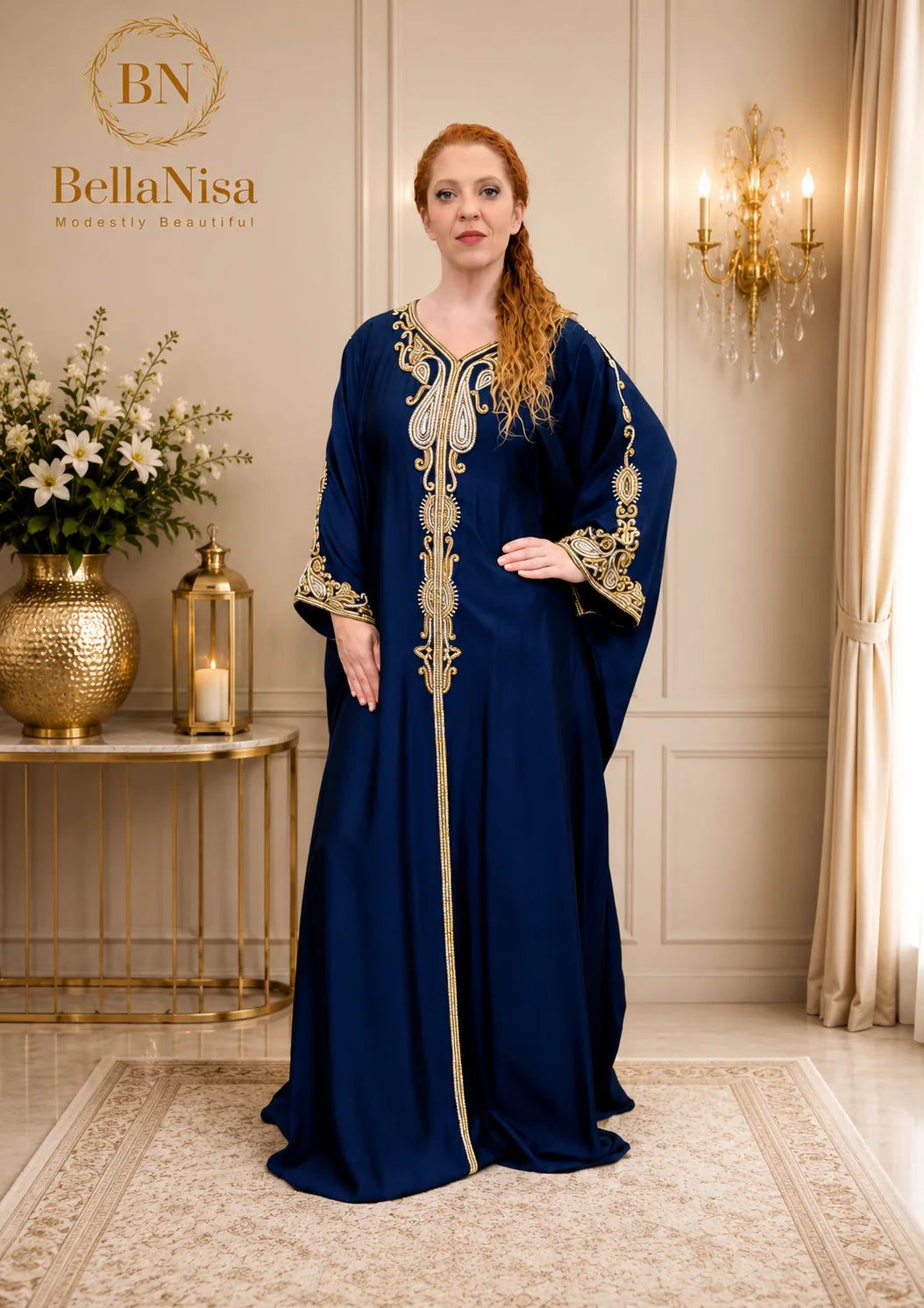 Warda Kaftan Navy