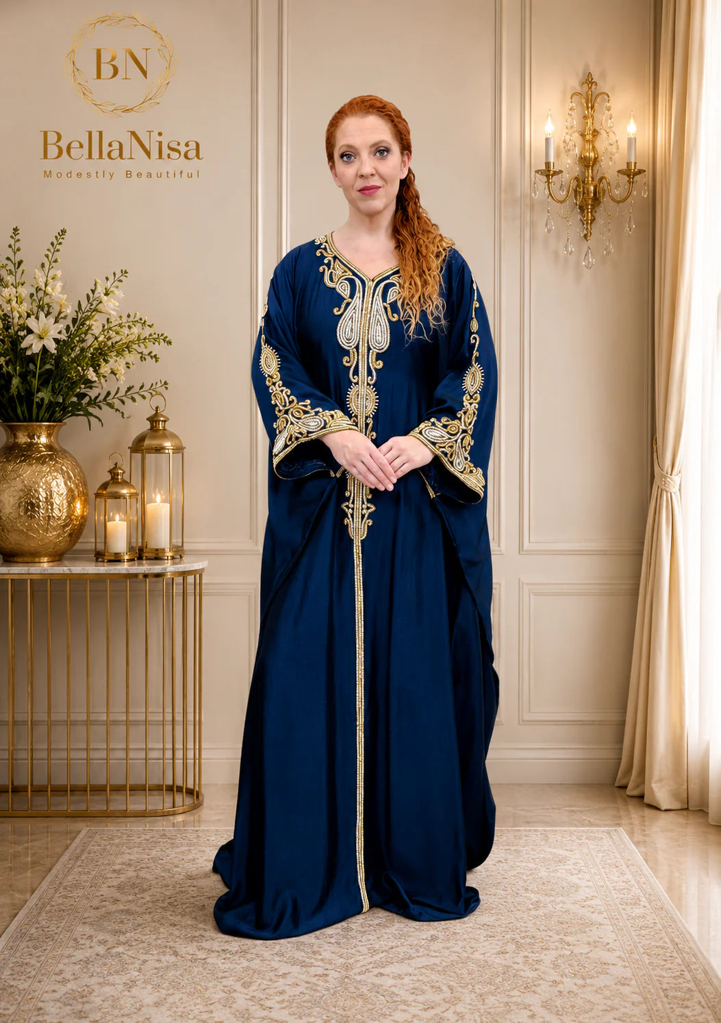 Warda Kaftan Navy