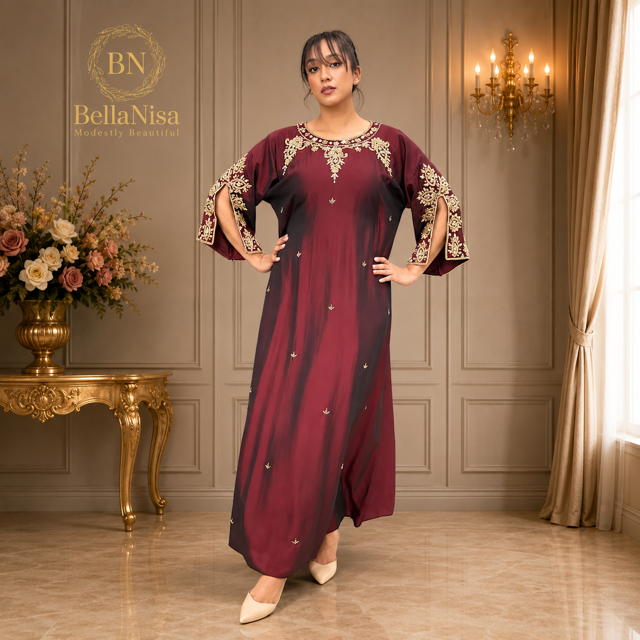 Yara Kaftan Claret